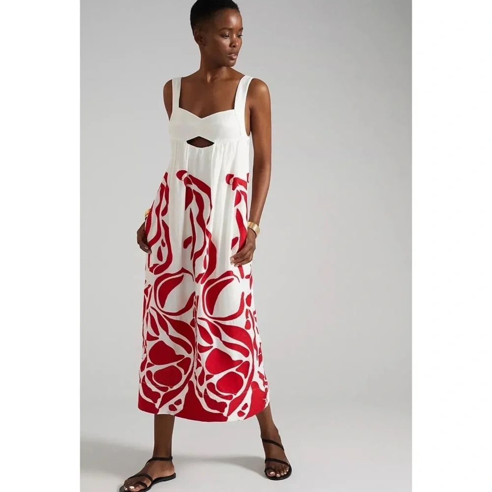 Anthropologie Front Cut Out Maxi Dress